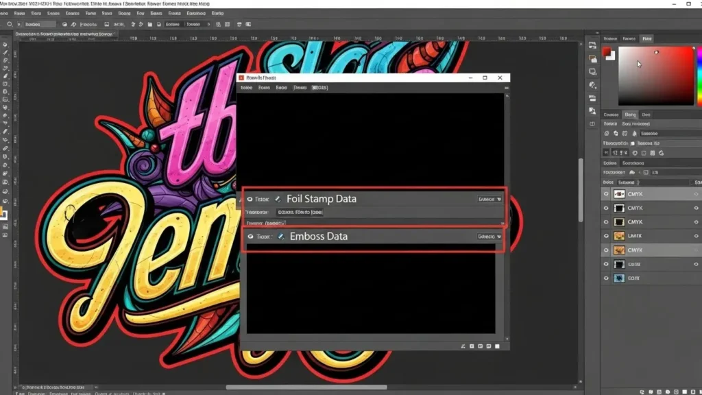 箔押し・エンボス加工用のデータ作成方法の画面