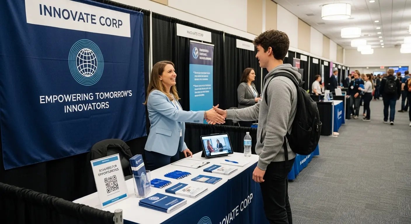 合同説明会のタペストリー