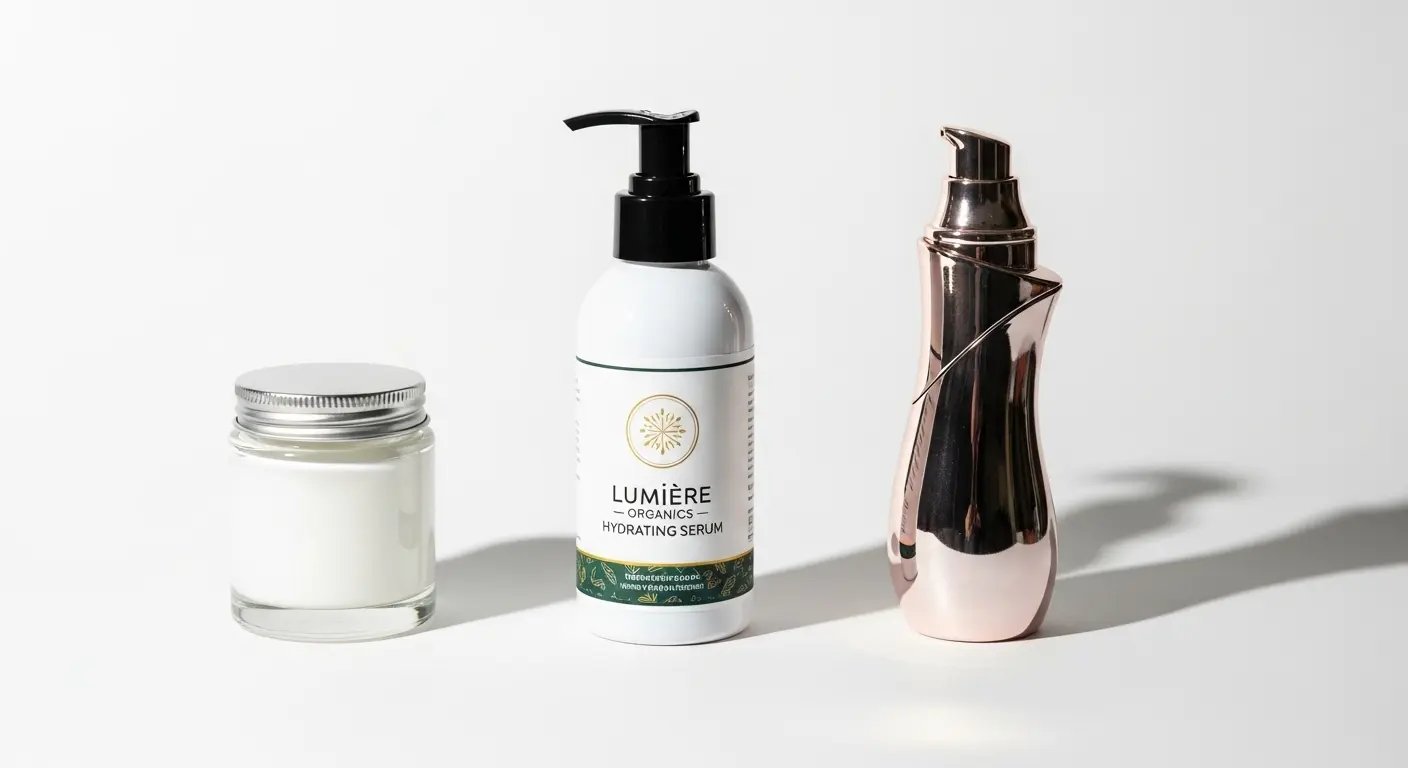 化粧品容器の種類(ガラス瓶、プラスチックボトル、エアレス容器)の比較