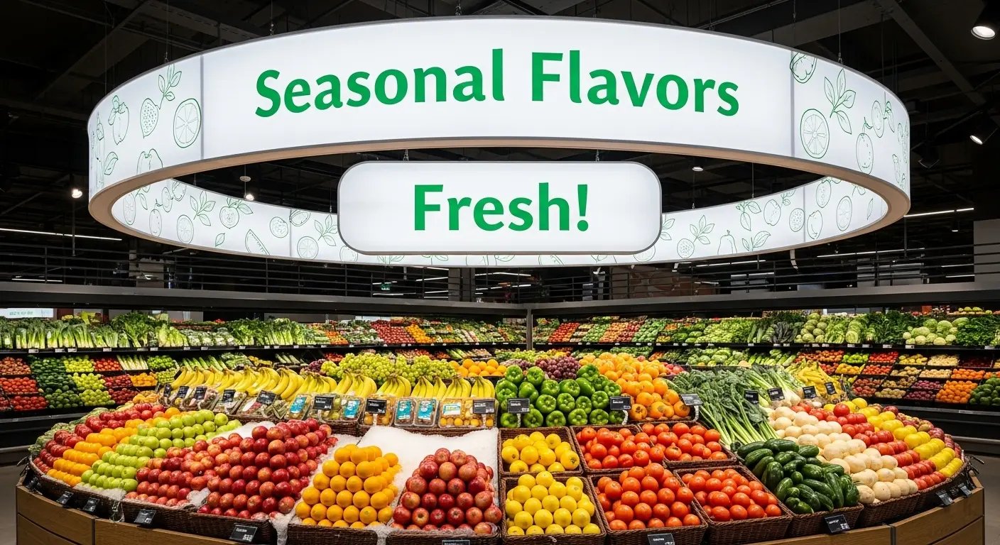 スーパーの吊り下げPOP