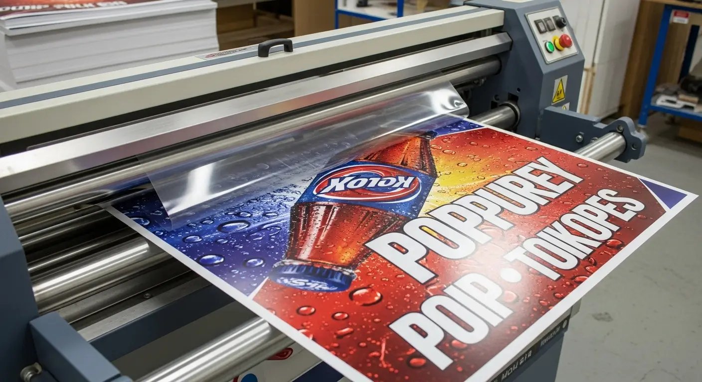 等身大ポップへのラミネート加工