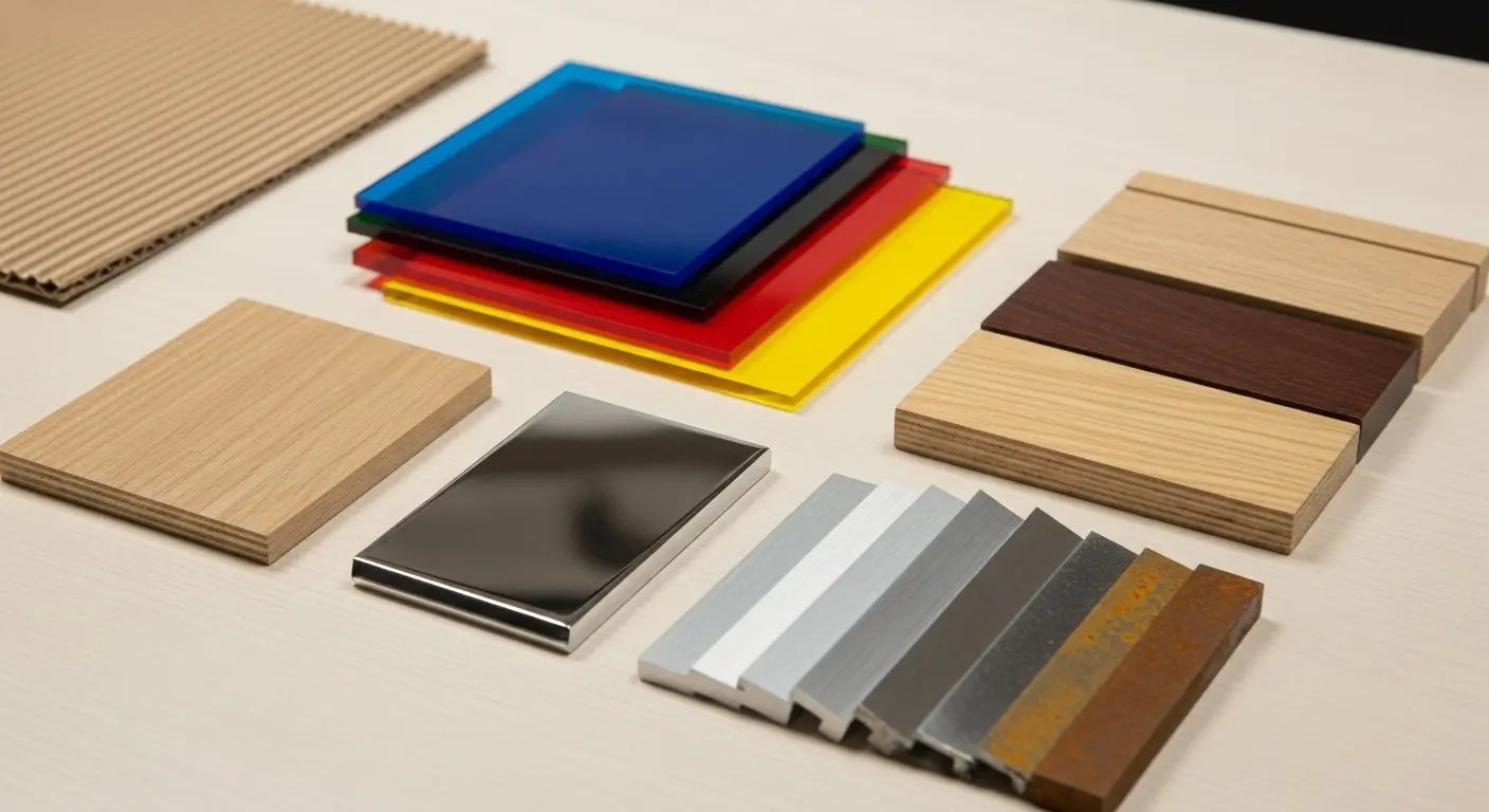 フロア什器の素材サンプル