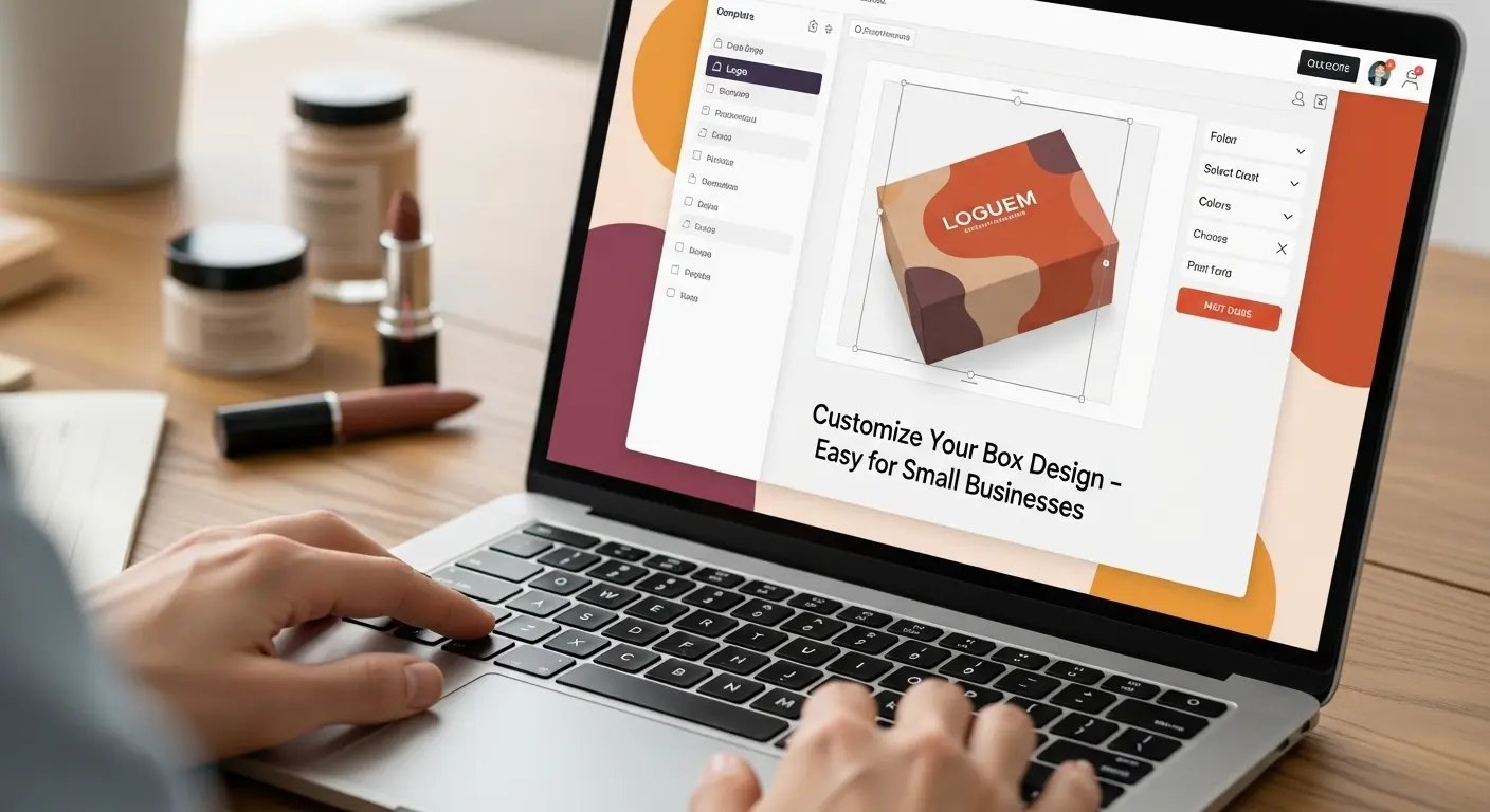 オンラインテンプレートを使った化粧箱デザインのシミュレーション