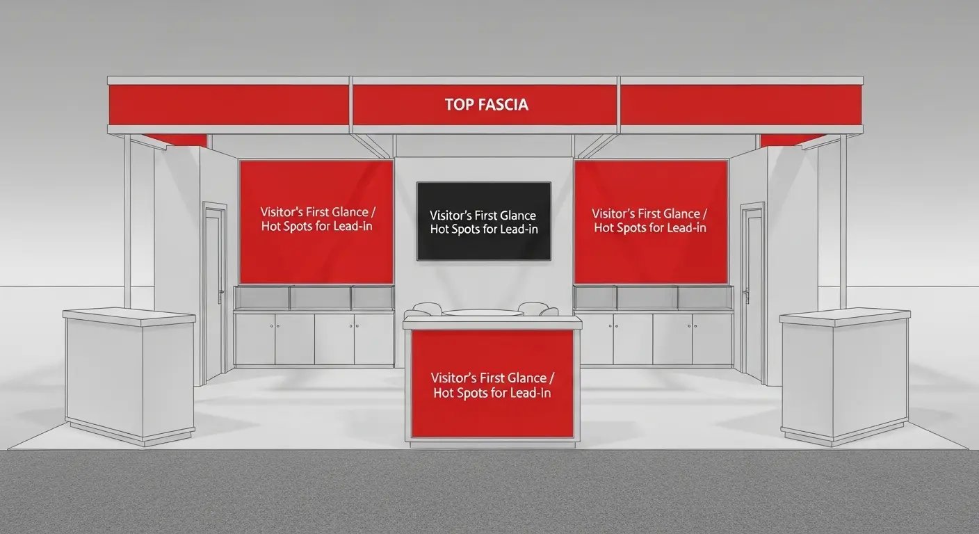 来場者の視線が最初に動く、ブース内の「集客最適ゾーン」図解