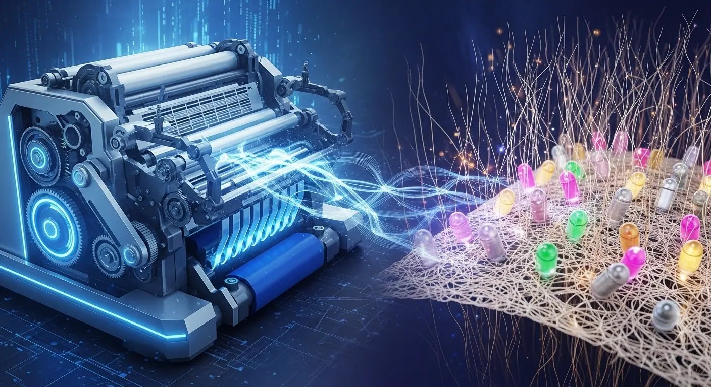 マイクロカプセル化された香料インクで香り印刷をするイメージ図