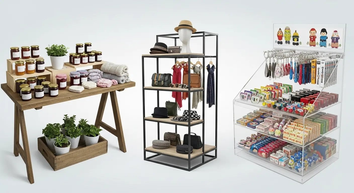 木製のおしゃれな販売台