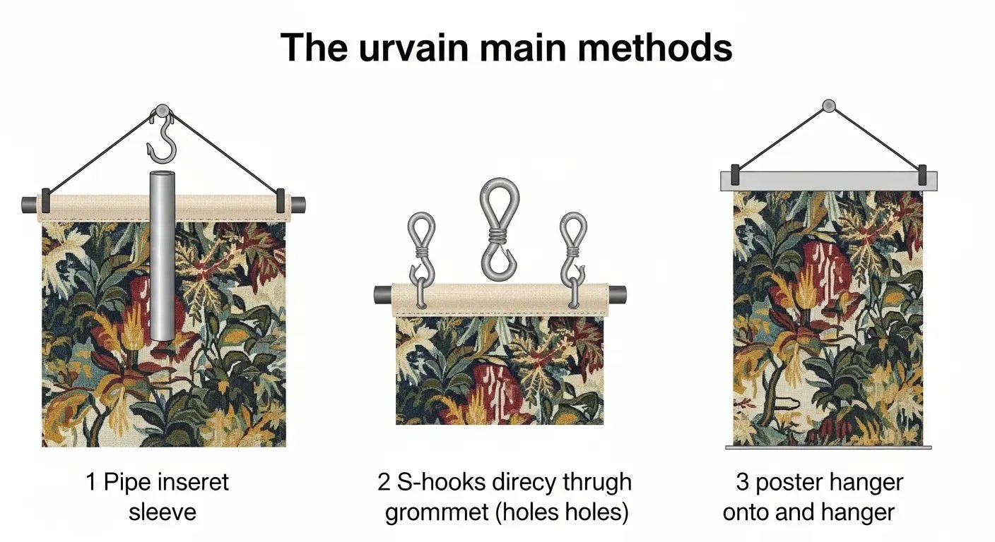 タペストリーの吊り下げ方法