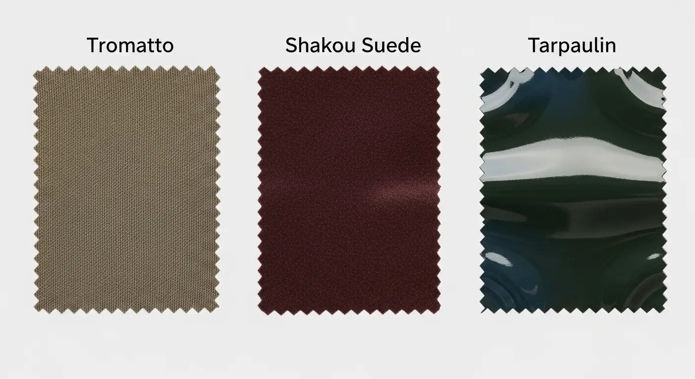 タペストリーの素材比較(トロマット、遮光スエード、ターポリン)