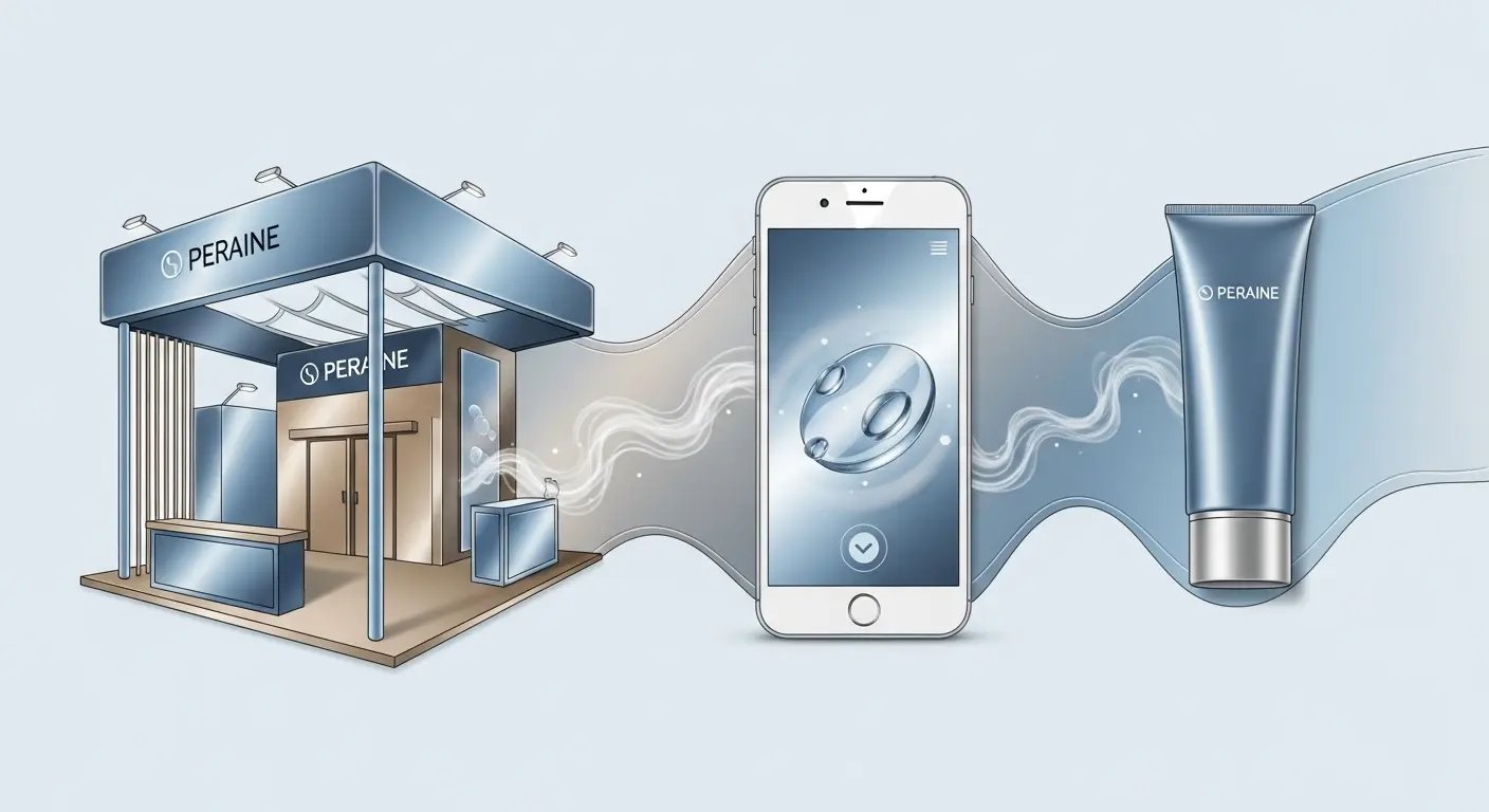 五感の要素をブランドコンセプトに合わせて統合したセンサリーマーケティング戦略のイメージ