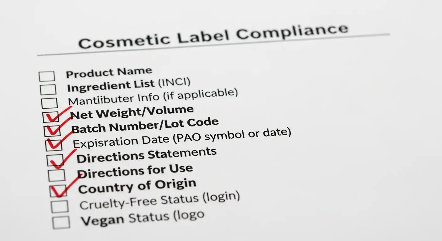 化粧品パッケージにおける薬機法(旧薬事法)の表記チェックリスト