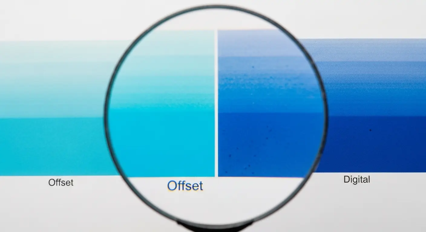 オフセット印刷とデジタル印刷の色再現性と精細度の比較
